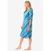 Dreams & Co. Plus Size Short-Sleeve Sleepshirt(Paradise Blue Multi Stripe)
