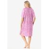 Dreams & Co. Plus Size Short-Sleeve Sleepshirt(Pink Leopard)