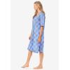 Dreams & Co. Plus Size Short-Sleeve Sleepshirt(Sky Blue Bias Plaid)