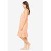 Dreams & Co. Plus Size Sleeveless Knit Chemise Sleepshirt(Honey Peach Floral)