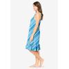Dreams & Co. Plus Size Sleeveless Knit Chemise Sleepshirt(Paradise Blue Multi Stripe)