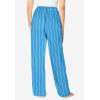 Dreams & Co. Plus Size Woven Sleep Pant(Crystal Blue Stripe)