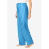 Dreams & Co. Plus Size Woven Sleep Pant(Crystal Blue Stripe)