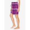 Dreams & Co. Plus Size Woven Sleep Short(Dark Grape Plaid)