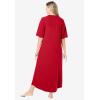 Dreams & Co. Women’s Plus Size Long French Terry Zip-Front Robe (Petite Available)(Classic Red)