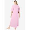 Dreams & Co. Women’s Plus Size Long French Terry Zip-Front Robe (Petite Available)(Pink)