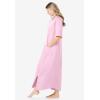 Dreams & Co. Women’s Plus Size Long French Terry Zip-Front Robe (Petite Available)(Pink)