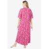 Dreams & Co. Women’s Plus Size Long French Terry Zip-Front Robe (Petite Available)(Pink Hearts)