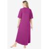 Dreams & Co. Women’s Plus Size Long French Terry Zip-Front Robe (Petite Available)(Rich Magenta)