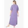 Dreams & Co. Women’s Plus Size Long French Terry Zip-Front Robe (Petite Available)(Soft Iris)