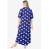 Dreams & Co. Women’s Plus Size Long French Terry Zip-Front Robe (Petite Available)(Ultra Blue Clouds)