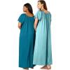 Only Necessities Plus Size 2-Pack Long Silky Gown(Plum Burst Soft Iris)