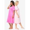 Only Necessities Plus Size 2-Pack Short Silky Gown(Paradise Pink Pink)