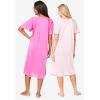 Only Necessities Plus Size 2-Pack Short Silky Gown(Paradise Pink Pink)
