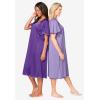 Only Necessities Plus Size 2-Pack Short Silky Gown(Plum Burst Soft Iris)