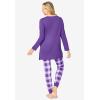 Only Necessities Plus Size Henley Tunic & Jogger PJ Set(Plum Burst Plaid)