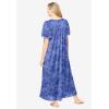 Only Necessities Plus Size Long Silky Lace-Trim Gown(French Blue Flower)