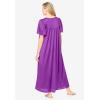 Only Necessities Plus Size Long Silky Lace-Trim Gown(Fresh Berry)