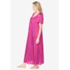 Only Necessities Plus Size Long Silky Lace-Trim Gown(Paradise Pink)