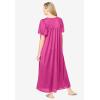 Only Necessities Plus Size Long Silky Lace-Trim Gown(Paradise Pink)