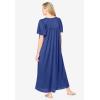 Only Necessities Plus Size Long Silky Lace-Trim Gown(Ultra Blue)