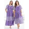 Only Necessities Plus Size Long Tiered Print Lounger(Bright Berry Floral)
