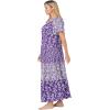 Only Necessities Plus Size Long Tiered Print Lounger(Purple Burst Floral)