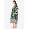 Only Necessities Plus Size Mixed Print Short Lounger(Black Vine)
