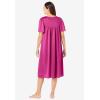 Only Necessities Plus Size Short Silky Lace-Trim Gown(Paradise Pink)