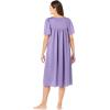Only Necessities Plus Size Short Silky Lace-Trim Gown(Ultra Blue)
