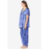 Only Necessities Plus Size Silky 2-Piece PJ Set(French Blue Flower)