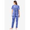 Only Necessities Plus Size Silky 2-Piece PJ Set(French Blue Flower)