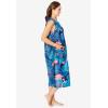 Only Necessities Plus Size Sleeveless Print Lounger(Paradise Blue Tropical Geo)