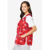 Only Necessities Plus Size Snap-Front Apron(Hot Red Stars)