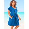 Swim 365 Women’s Plus Size Box-Pleat Cover Up(Dream Blue)
