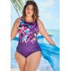 Swimsuits For All Swim 365 Women’s Plus Size High-Neck One Piece(Navy Multi)