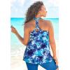 Swimsuits For All Swim 365 Women’s Plus Size Longer Length Braided Tankini Top(Multi Underwater Tie Dye)