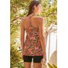 Swimsuits For All Swim 365 Women’s Plus Size Longer Length Braided Tankini Top(Rose Bloom Leopard)