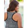 Swimsuits For All Swim 365 Women’s Plus Size Longer-Length Racerback Tankini Top(Black White Leopard)
