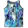 Swimsuits For All Swim 365 Women’s Plus Size Longer-Length Racerback Tankini Top(Blue Abstract)
