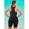 Swimsuits For All Swim 365 Women’s Plus Size Longer-Length Racerback Tankini Top(Teal Sunburst)