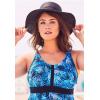 Swimsuits For All Swim 365 Women’s Plus Size Longer-Length Tankini Top(Blue Palms)