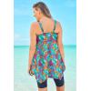 Swimsuits For All Swim 365 Women’s Plus Size Longer-Length Tankini Top(Hula Palm)