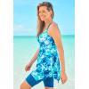 Swimsuits For All Swim 365 Women’s Plus Size Longer-Length Tankini Top(Multi Underwater Tie Dye)