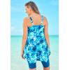Swimsuits For All Swim 365 Women’s Plus Size Longer-Length Tankini Top(Multi Underwater Tie Dye)