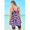 Swimsuits For All Swim 365 Women’s Plus Size Longer-Length Tankini Top(Navy Tropical Floral)