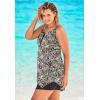 Swimsuits For All Swim 365 Women’s Plus Size Longer-Length Tankini Top(Rich Brown Animal)
