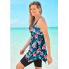 Swimsuits For All Swim 365 Women’s Plus Size Longer-Length Tankini Top(Trop Animal Turq)