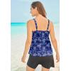 Swimsuits For All Swim 365 Women’s Plus Size Longer-Length Tiered-Ruffle Tankini Top(Blue Medallion Print)