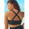 Swimsuits For All Swim 365 Women’s Plus Size Scoop Neck Swim Bra(Black)